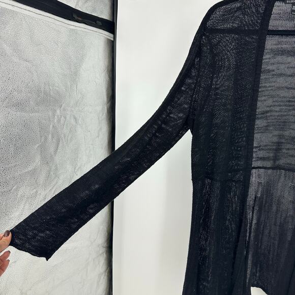 Eileen Fisher Womens M Open Cardigan Linen Blend Lagenlook Minimalist Casual - Picture 5 of 8